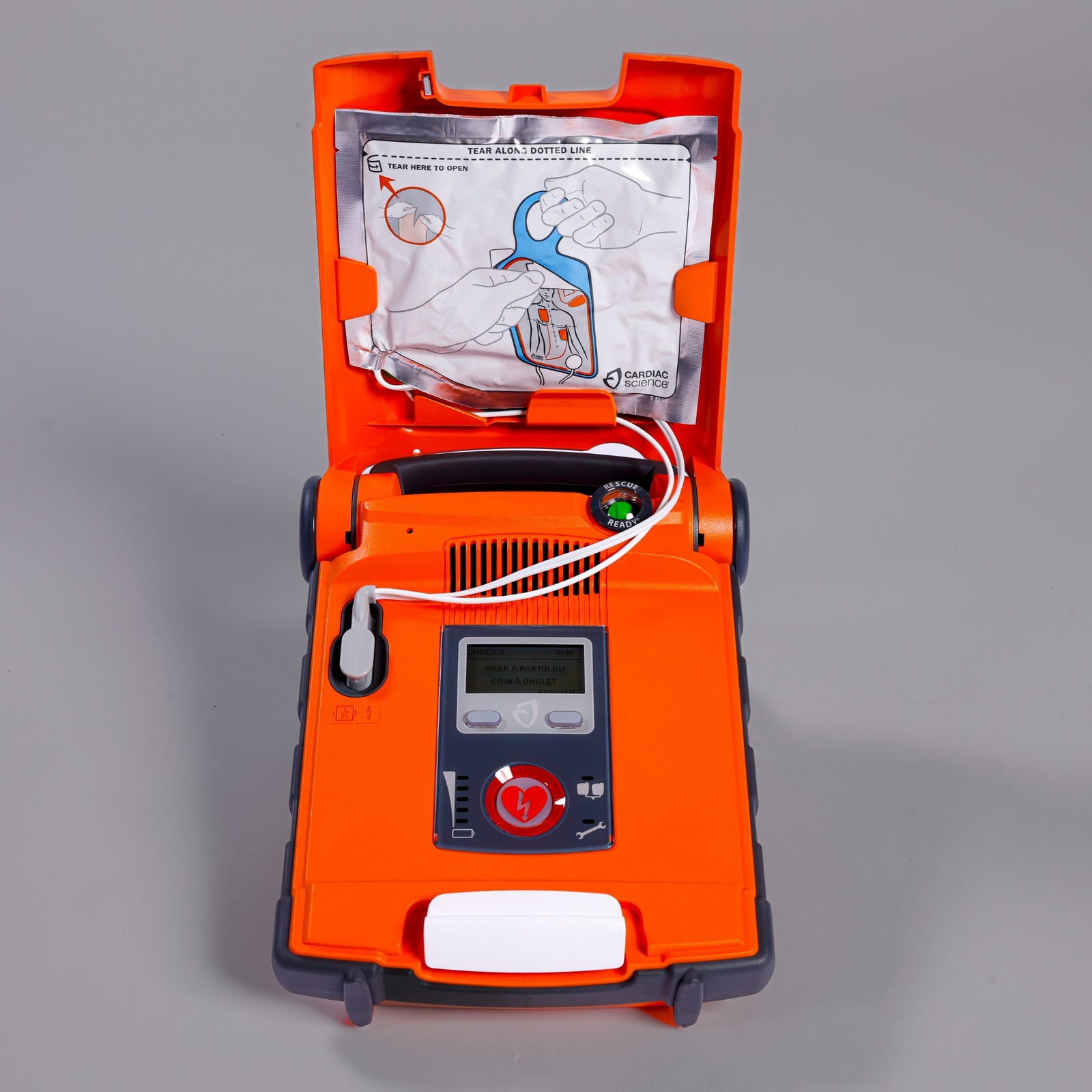 Defibrillateur Powerheart G5 ouvert