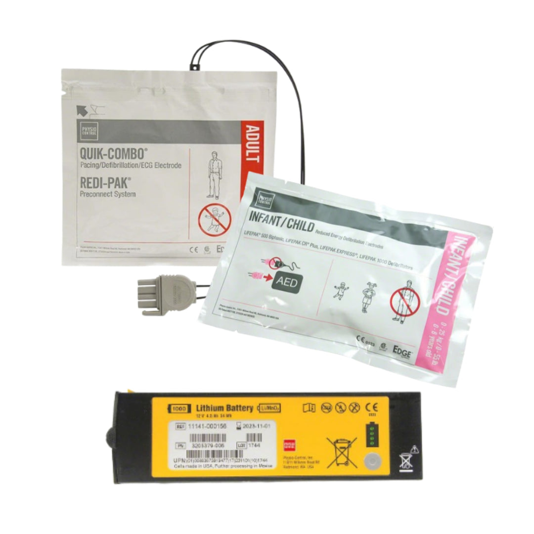 Batterie et électrodes adultes/pédiatriques - Premium Refresh - LifePak/Stryker 1000