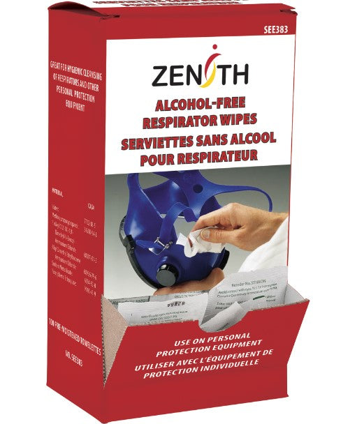 Non-alcoholic wipes for respirator - 100 count