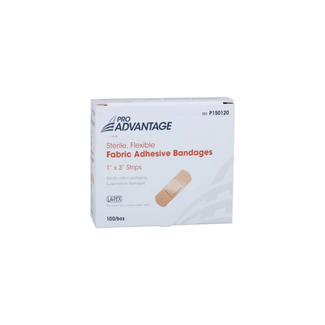 Pansement adhésif tissu 1"x 3" - 100 unités