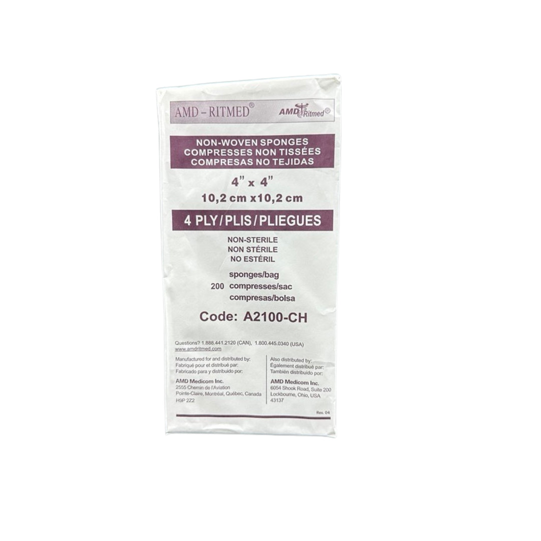 Non-sterile compresses - 200 units - 4 ply