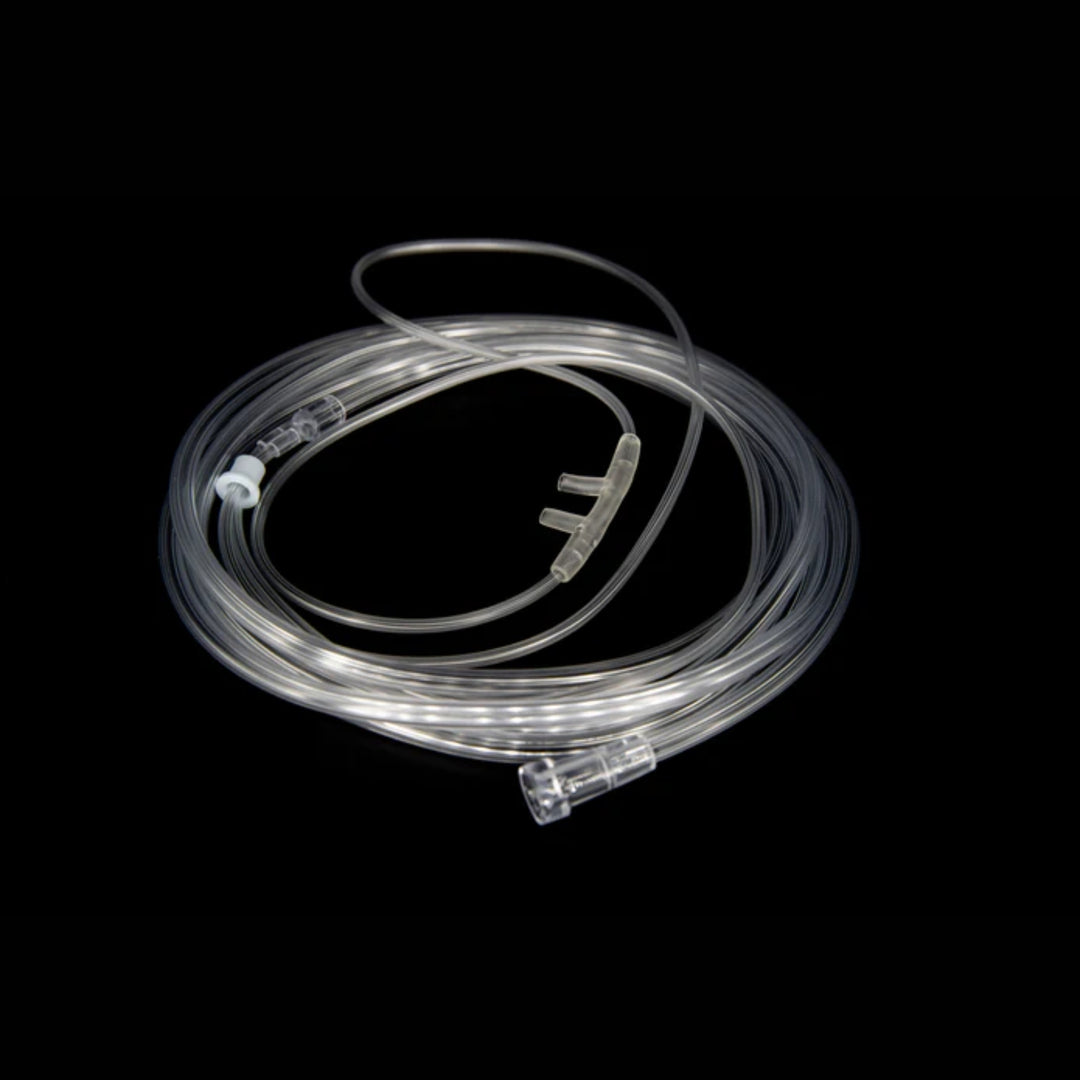 Nasal O2 cannula with tubing