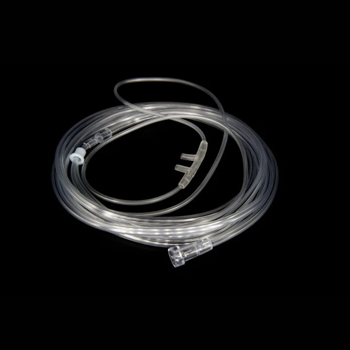 Nasal O2 cannula with tubing