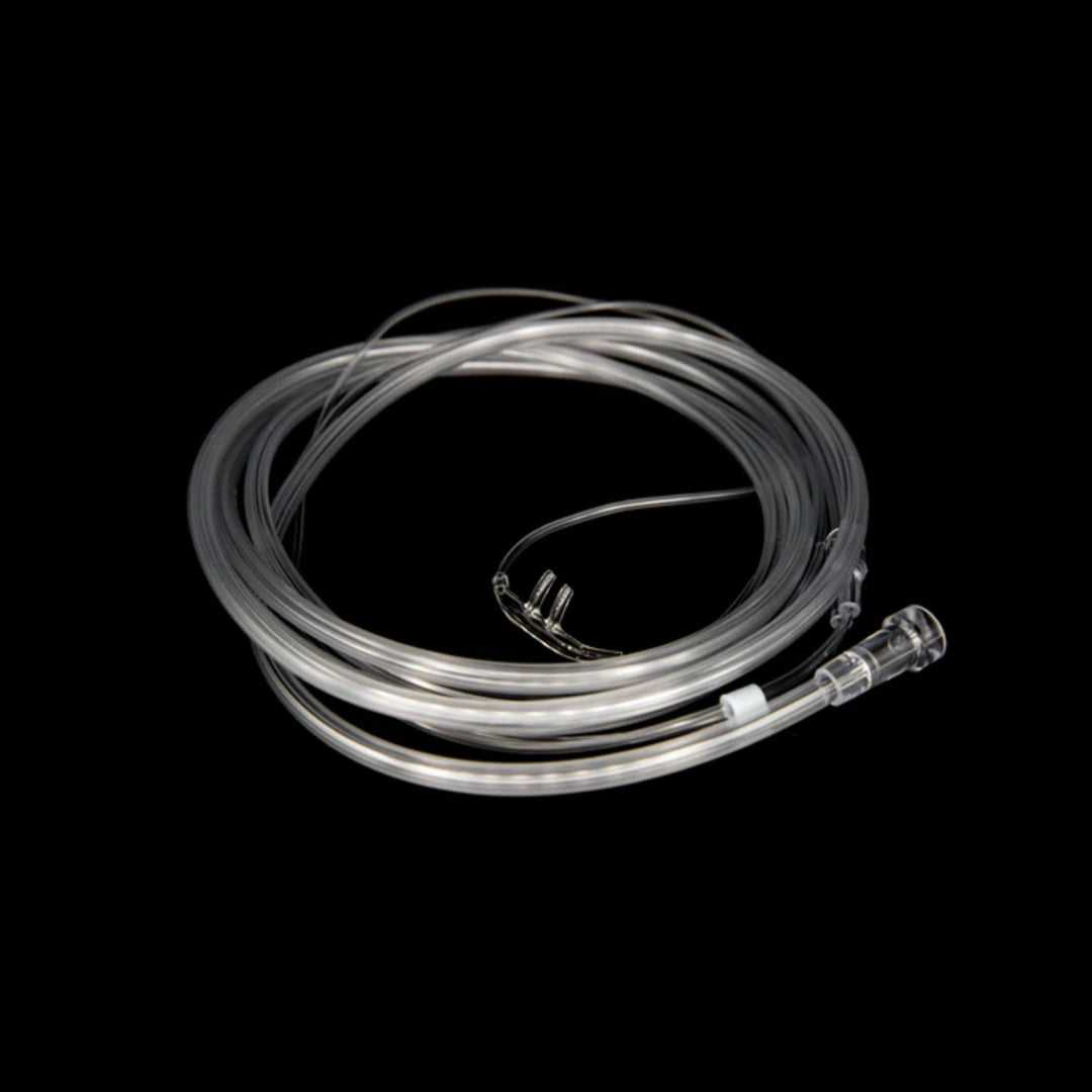 Nasal O2 cannula with tubing