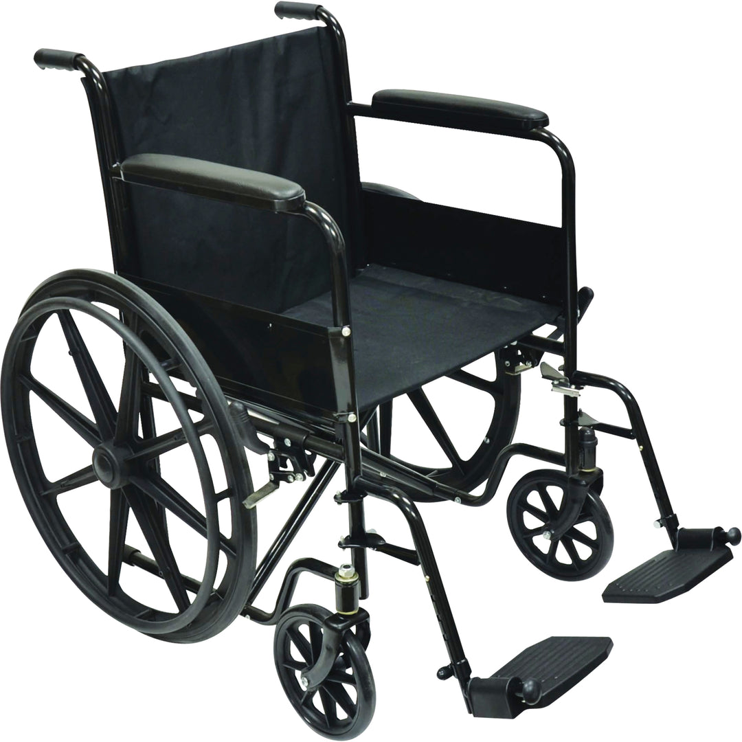Folding steel wheelchair - 300 lb capacity