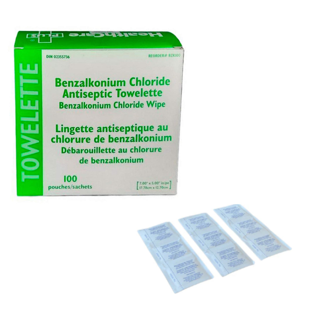 Tampons antiseptiques benzalkonium 0,13% - 100 unités