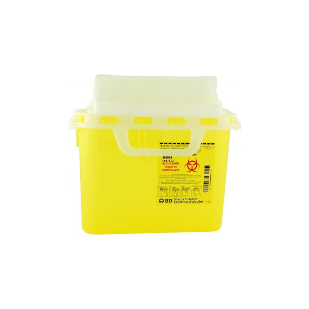 Horizontal opening 5.1L needle container