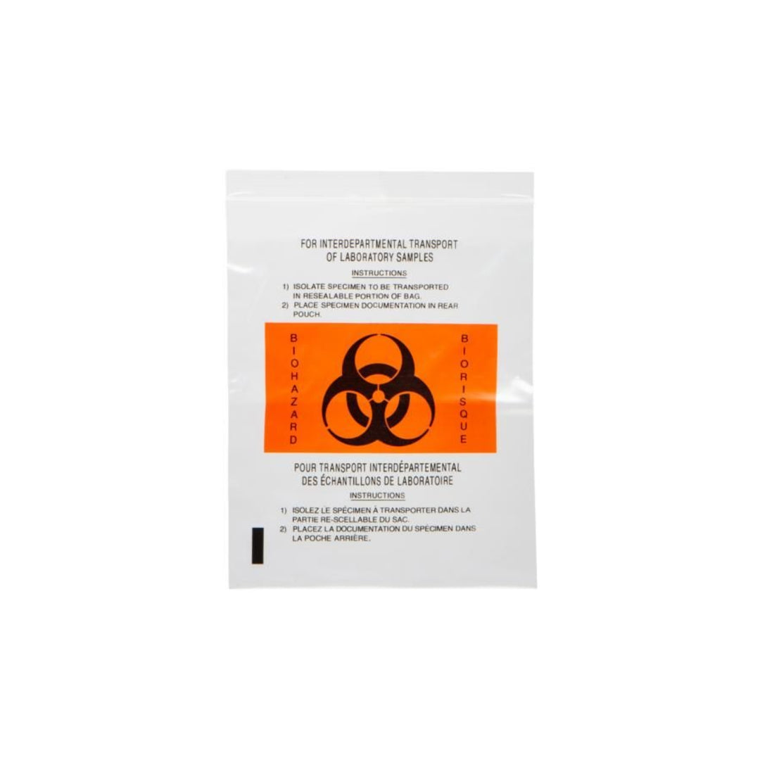 6" x 9" Resealable Biohazard Bags - 100 Count