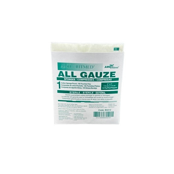 Woven sterile gauze pads - 100 units