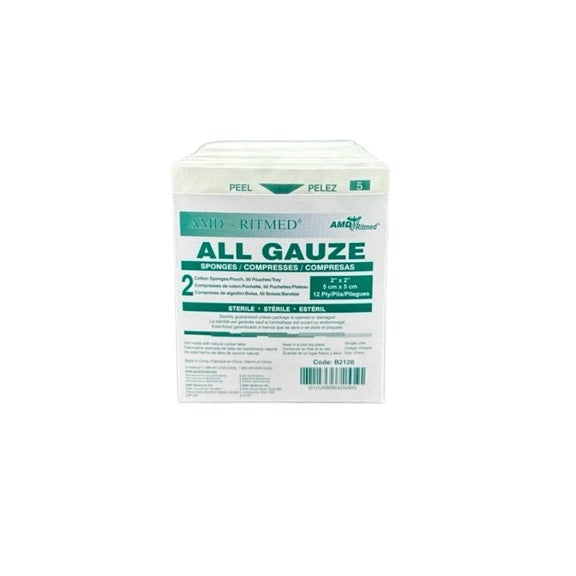 Woven sterile gauze pads - 100 units