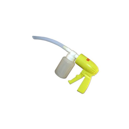 Manual suction pump with container