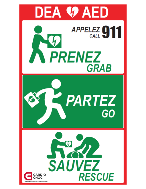 Prenez Partez Sauvez collant bilingue pour cabinet 6'' x 10'