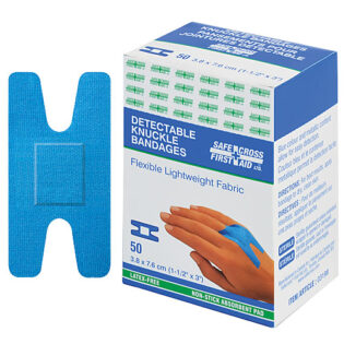 Fabric Detectable Bandages, Knuckle, 1 ½" x 3", 50/Box