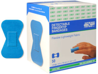 Fabric Detectable Bandages, Fingertip Large, 1 ¾″ x 3″, 50/Box
