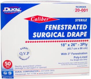 Caliber Sterile Fenestrated Drapes, 18" x 26",