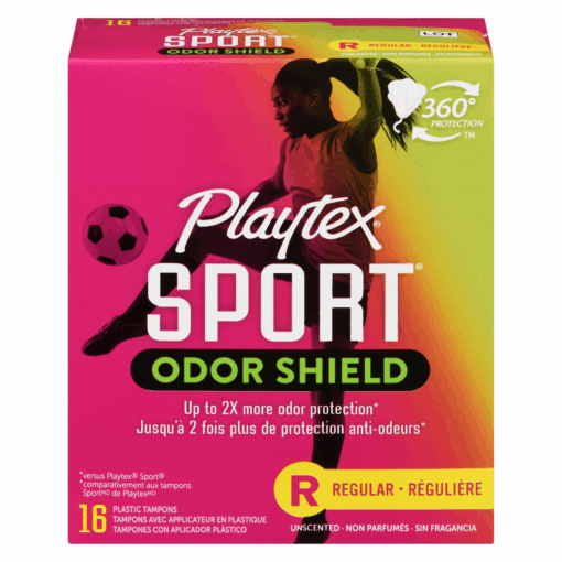 Playtex Sport Odor Shield Regular Tampons, 16/box