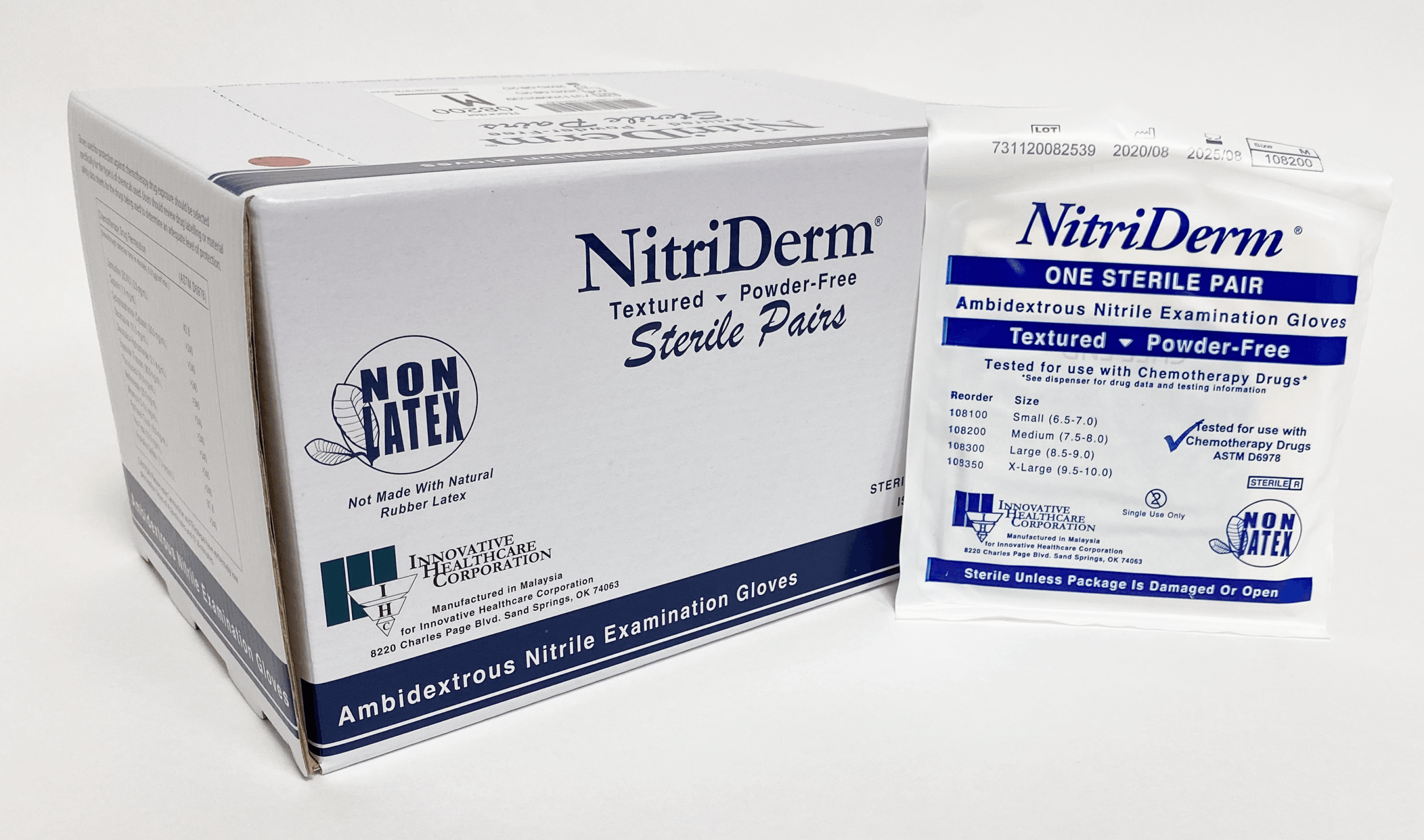 Gants Nitriles Stériles Nitriderm 50pairs/box